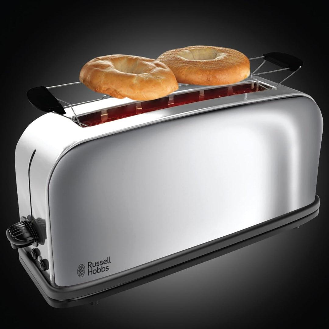 Russell Hobbs Toaster [Langschlitz für 2 Scheiben / 1 breite Brotscheibe] Victory Edelstahl (extra b