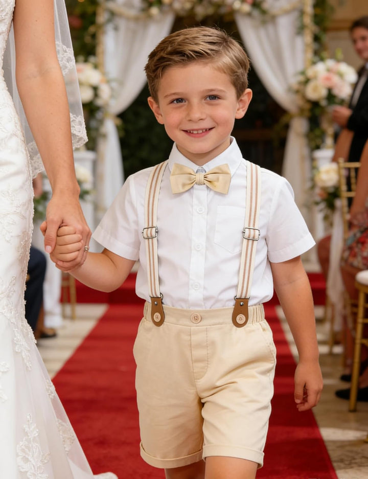 mintgreen Baby Junge Gentlaman Oufit Einstellen Kurzarm Fliege Hemden Hosenträger Hose Hochzeitsanzu