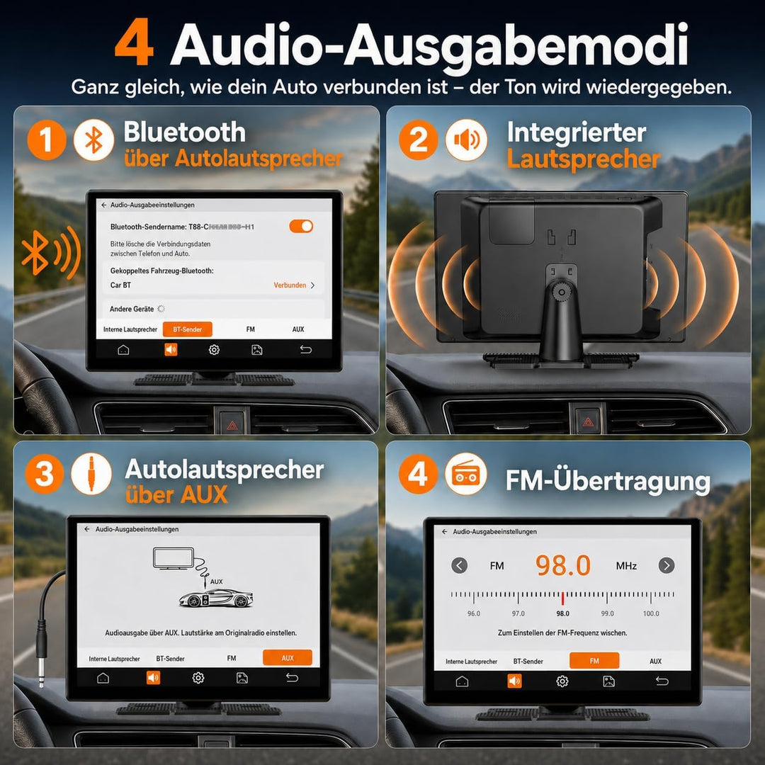 Volam Android Auto Display &amp;Wireless CarPlay Kompatibel mit Net flix/Y0uTube,2026 Aktualisierter Tra