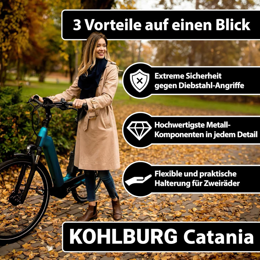 KOHLBURG Faltschloss Sicherheitsschloss [9mm dicke Faltglieder, 100cm lang] – Fahrradschloss mit Hal