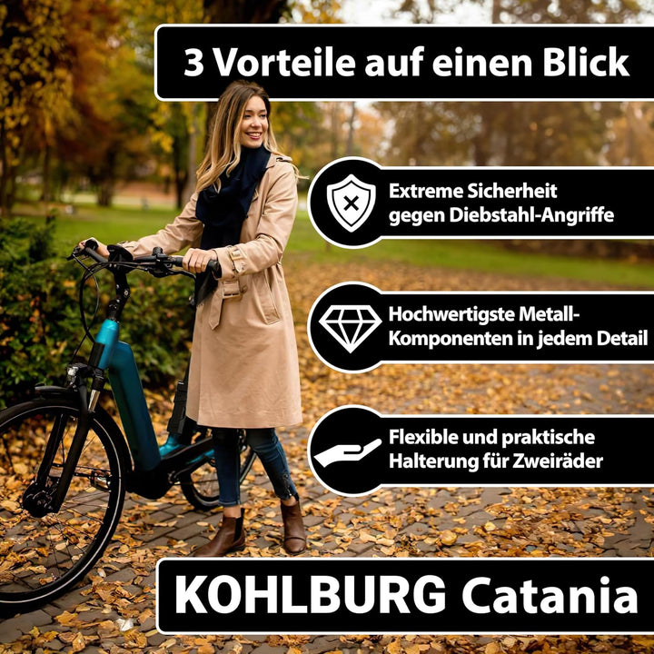 KOHLBURG Faltschloss Sicherheitsschloss [9mm dicke Faltglieder, 100cm lang] – Fahrradschloss mit Hal