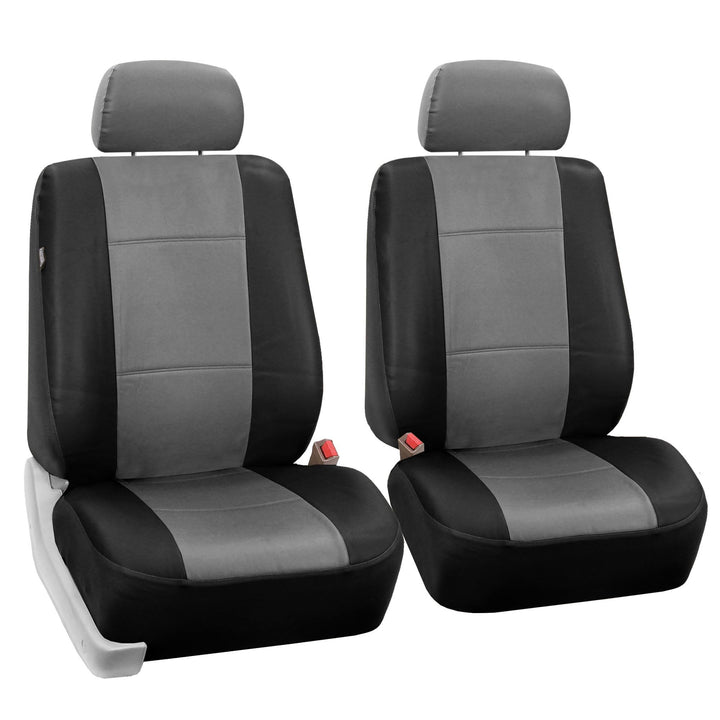 FH Group PU001GRAYBLACK102 Universal Fit Front Set Grau/Schwarz Autositzbezüge, passend für die meis