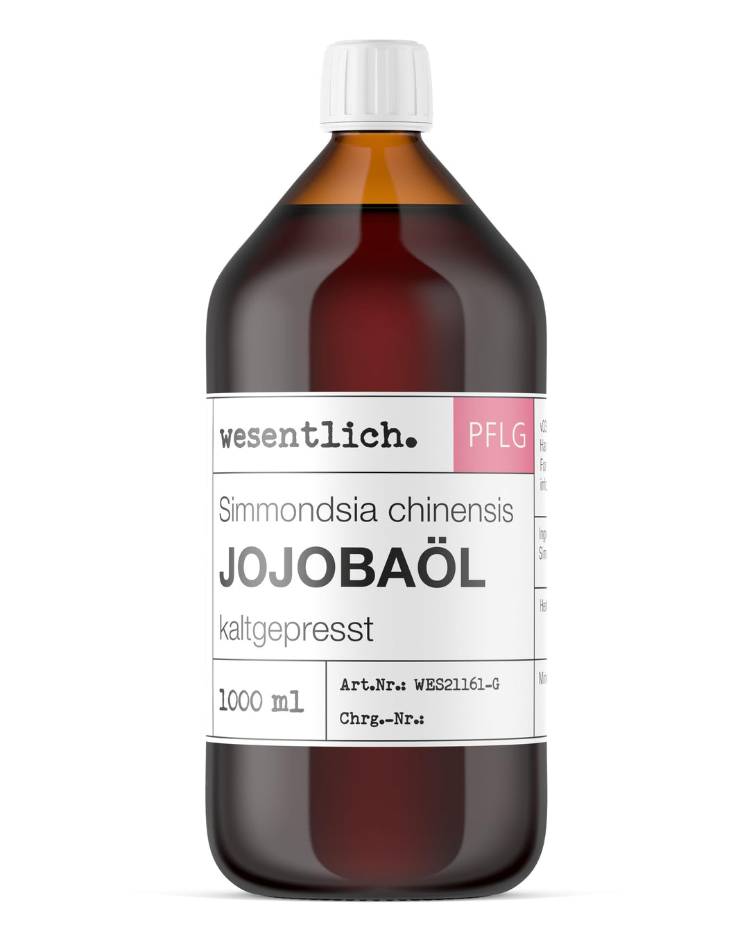 wesentlich. Jojobaöl kaltgepresst 1000ml | nativ - 100% reines Jojobaöl | vegan | Haut - Haare - Bar