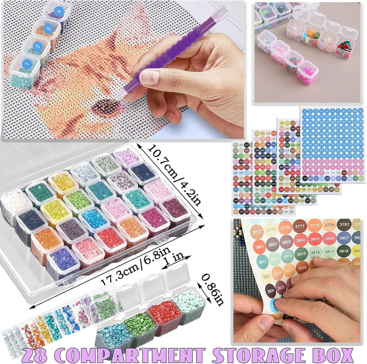 161 Stück All-Inclusive Diamant Malerei Werkzeug Set Diamond Art Zubehör Kit mit A4 Diamant Painting