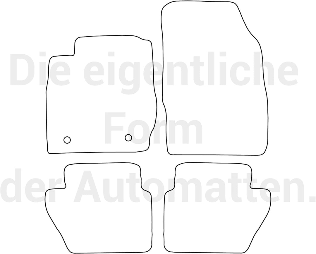 moto-MOLTICO Fussmatten Auto Velours Autoteppiche Schwarz Automatten Set 4-teilig passend für Ford F