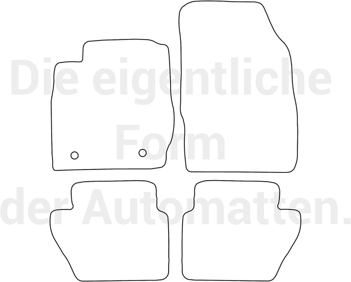 moto-MOLTICO Fussmatten Auto Velours Autoteppiche Schwarz Automatten Set 4-teilig passend für Ford F