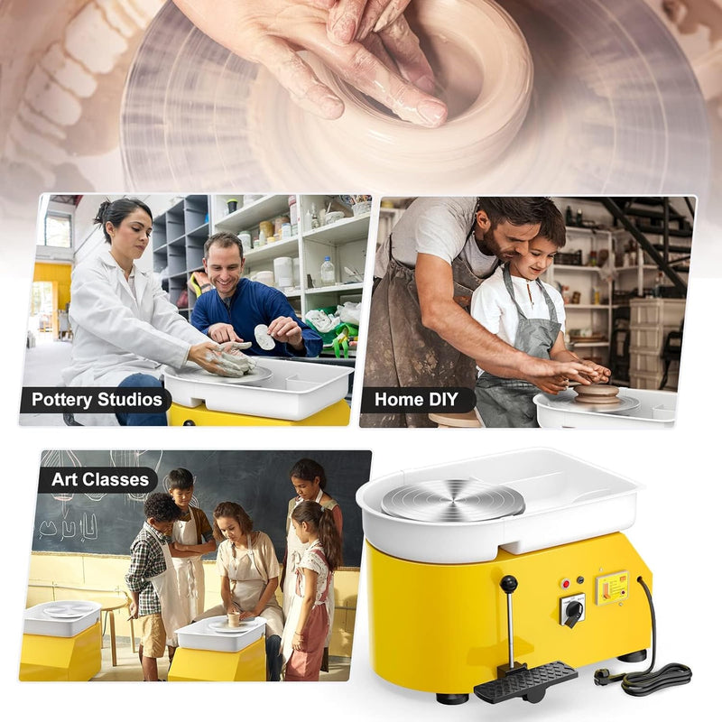 VAYOTOY Elektrische Töpferscheibe Maschine 25CM 350W Keramik Clay Maschine Professionelle Töpfersche