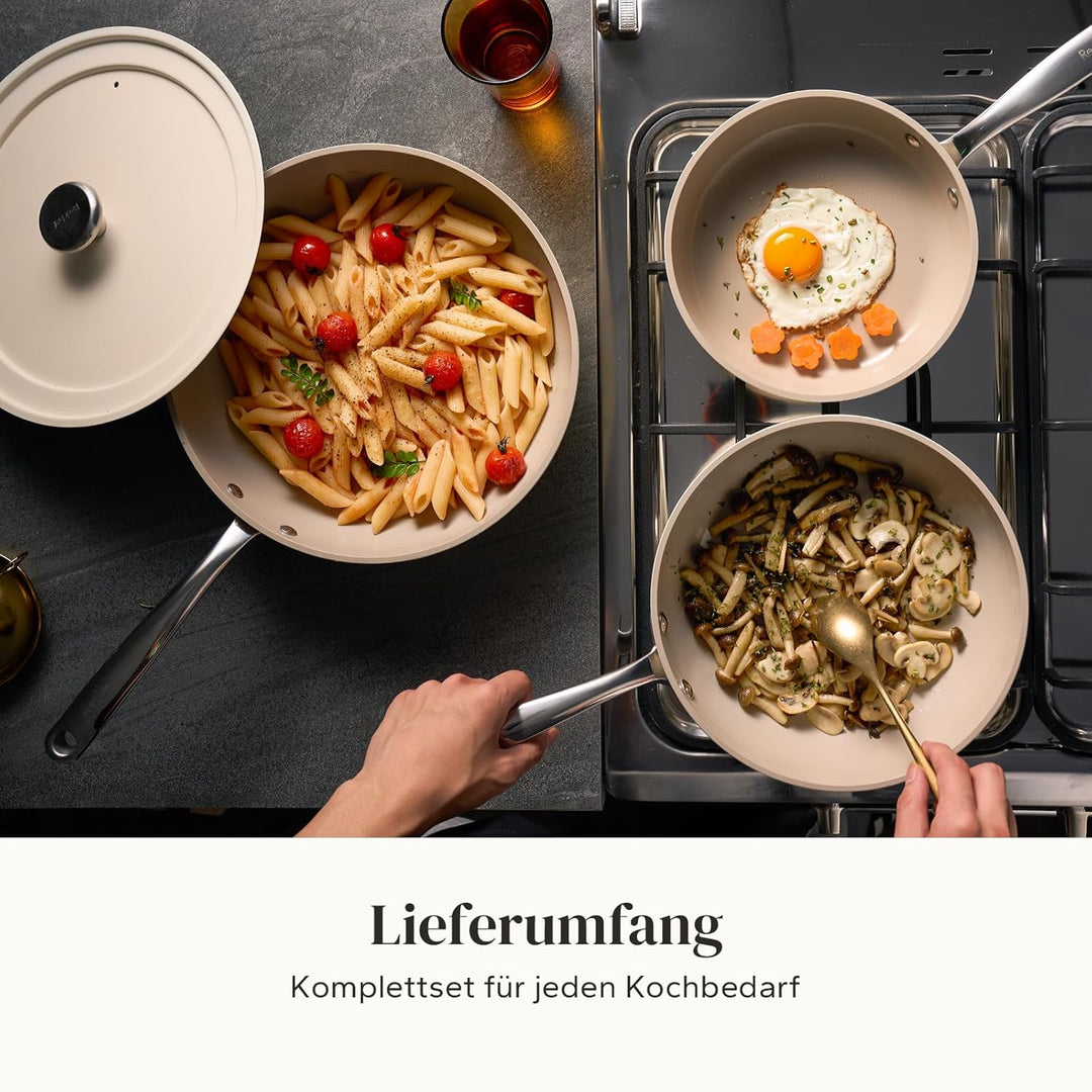 Redchef Bratpfannen 28 cm mit Deckel Keramik Antihaft, Pfannen 28 cm Aluminium für alle Herdarten, P