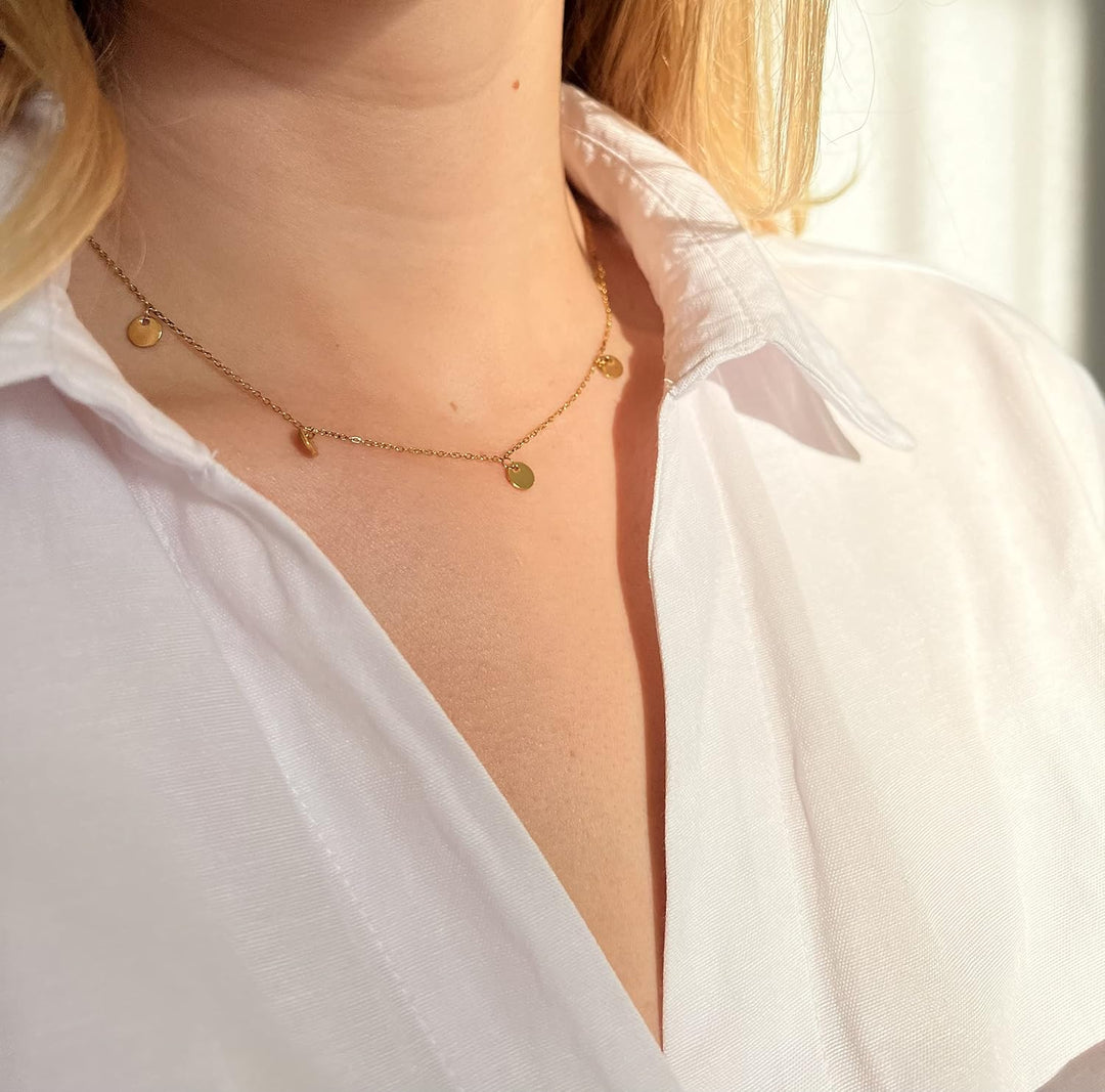 Beach to the City Kette Gold mit Anhängern, Damen aus langlebigem Edelstahl, Wasserfester Schmuck 43