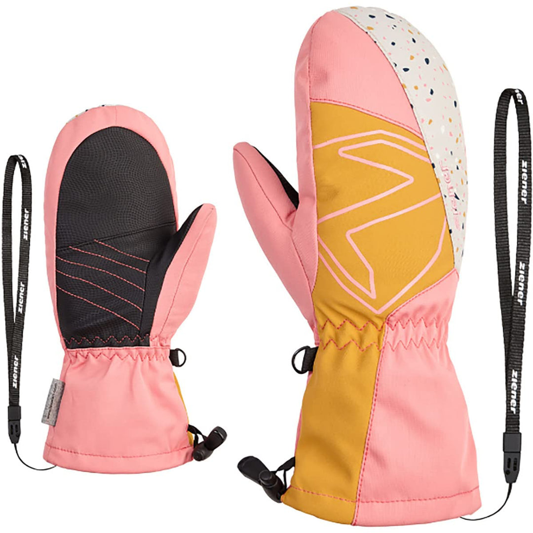 Ziener Kinder Lavalino Ski-Fäustling/Wintersport | wasserdicht, extra warm, Wolle 7.5 Pink Vanilla S