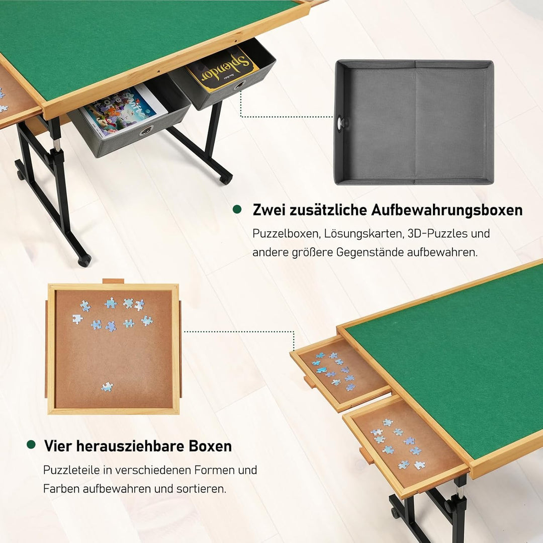 1500 Teile verstellbare Jigsaw-Puzzleplatte für Erwachsene, 90 x 67 cm, Multifunktionale Puzzleplatt
