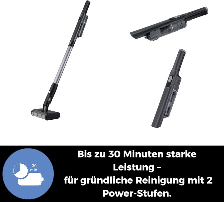 Fakir AS 1480 LT Floor Akku Staubsauger 180 W, Bodenstaubsauger Akku, kabelloser Handstaubsauger mit