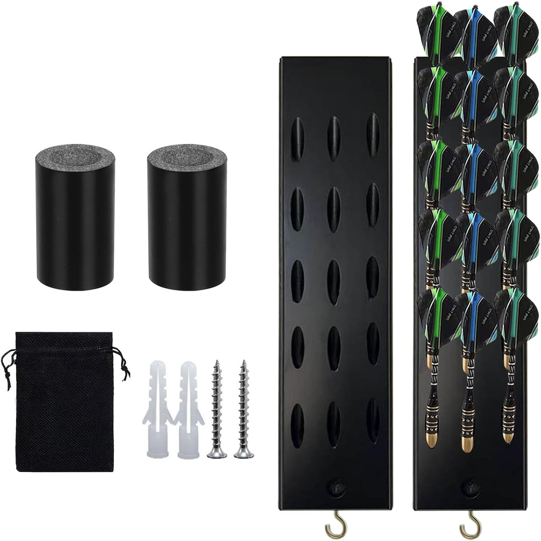 2 Stücke Darthalter aus Holz für 15 Pfeile, Wandbehang Ständer für Steeldarts und Softdarts, Aufbewa