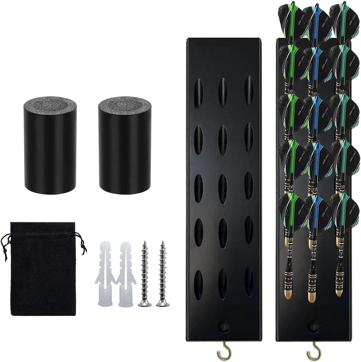 2 Stücke Darthalter aus Holz für 15 Pfeile, Wandbehang Ständer für Steeldarts und Softdarts, Aufbewa