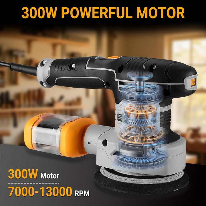 Multischleifer: DEKOPRO Deltaschleifer,Exzenterschleifer 125 mm un Schwingschleifer 3 in 1-6-Speed E