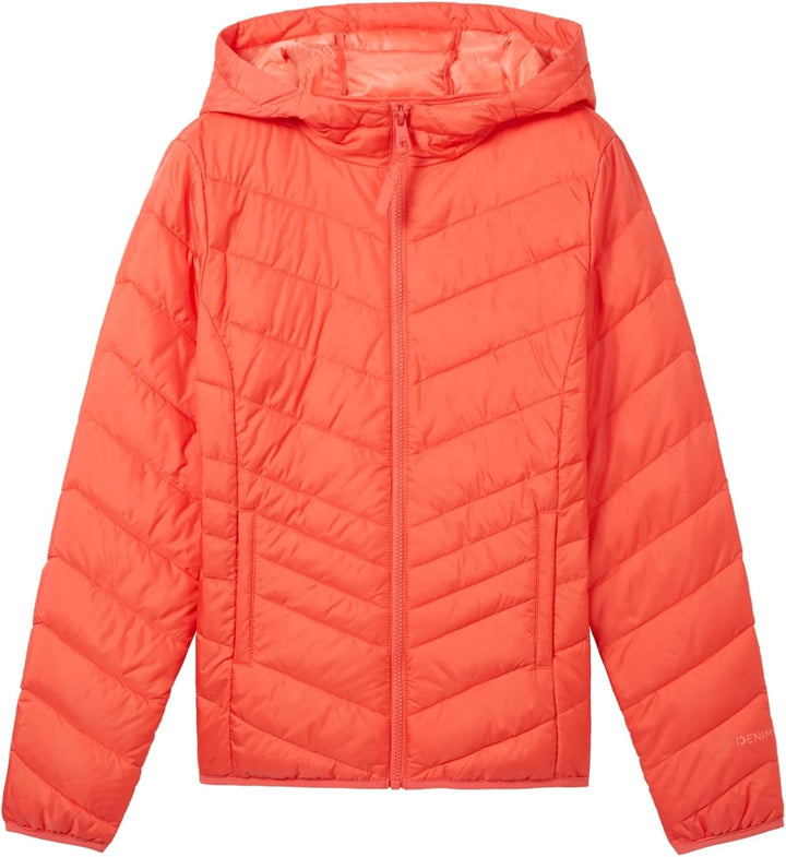 TOM TAILOR Denim Damen Lightweight Steppjacke mit Kapuze, 11042 - Plain Red