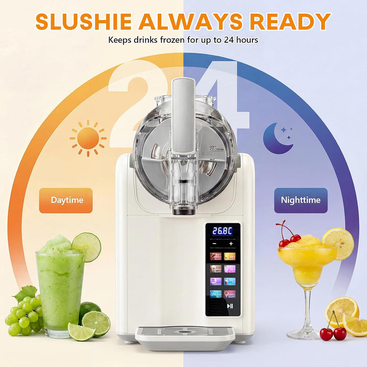 Slush Maschine eismaschine 2L Slushie,slushie maschine,Maschine mit LED-Display,7 voreingestellte Pr
