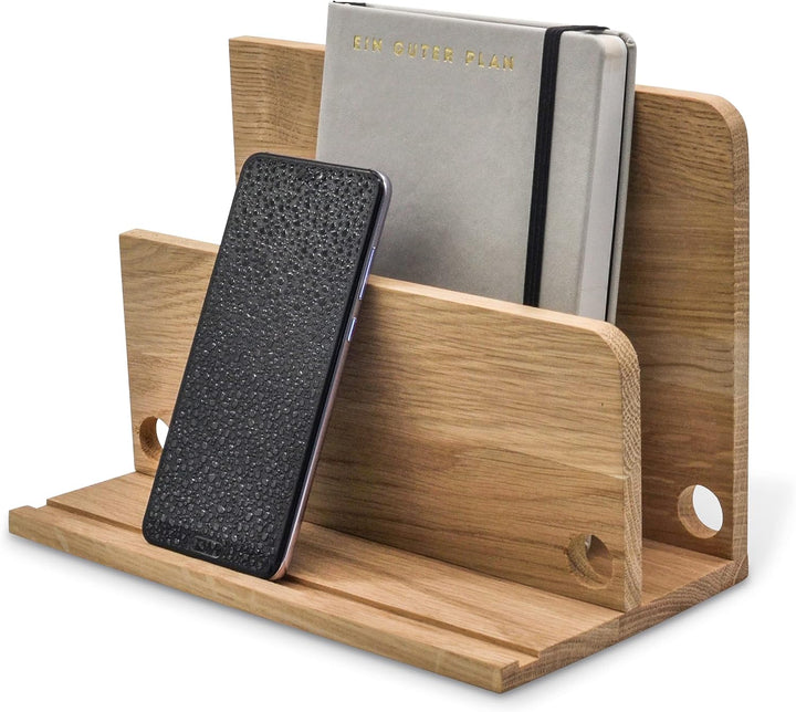 Briefablage Schreibtisch Organizer - Maestro - Tablet & Smartphone Ladestation Handy Briefhalter aus