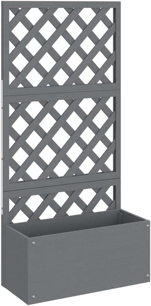 vidaXL Blumenkästen mit Rankgittern 2 STK. Grau 65x33x135 cm WPC Grau 2/65 x 33 x 135 cm, Grau 2/65