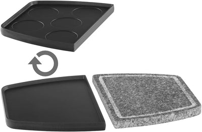 Cloer 6435 Raclette mit Naturstein / 1200 W / 8 antihaftbeschichtete Raclettepfännchen Geteilte