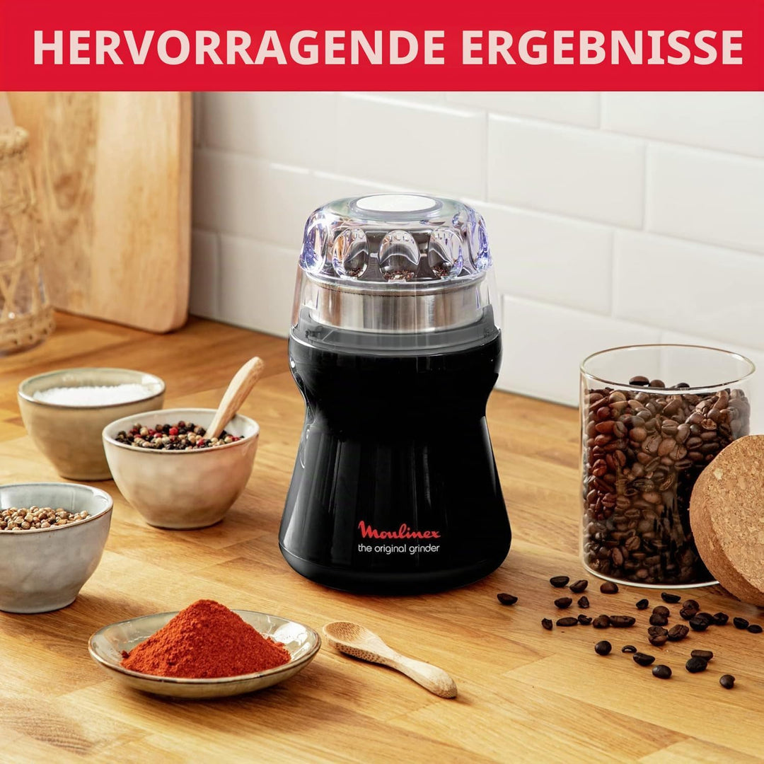 Moulinex ar110830 Universalmühle, für Kaffee/Gewürze/Nüsse, Schwarz, für alle Arten von