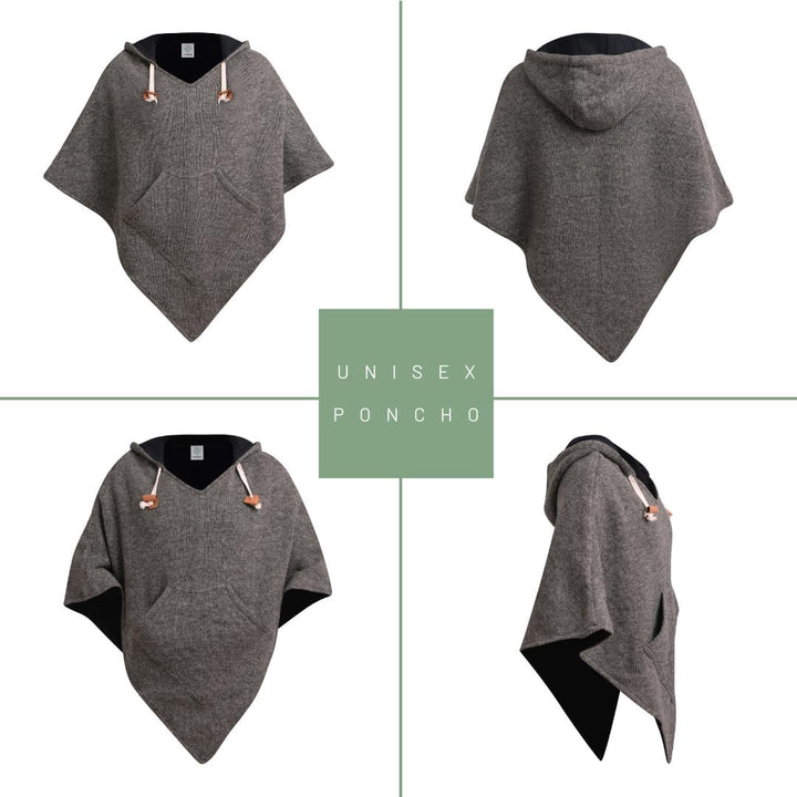 virblatt - Poncho Herren Wolle & Poncho Damen | Wolle &Polarfleece Herren Poncho Winter Fleece warm