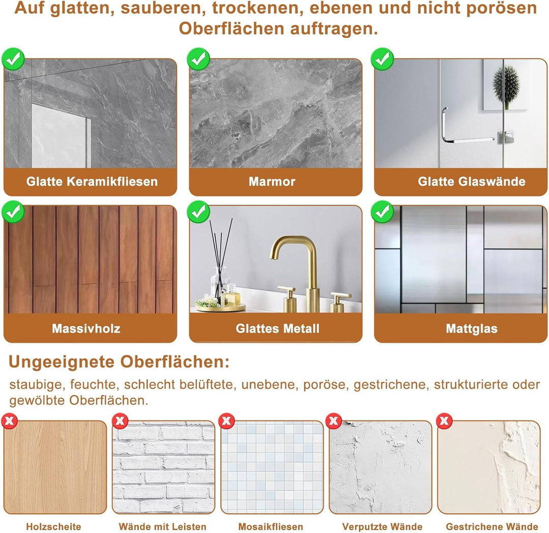 Saugnapf-Duschablage ohne Bohren, Duschablage Saugnapf, Duschgel Halterung mit 5 Haken und 1 Handtuc