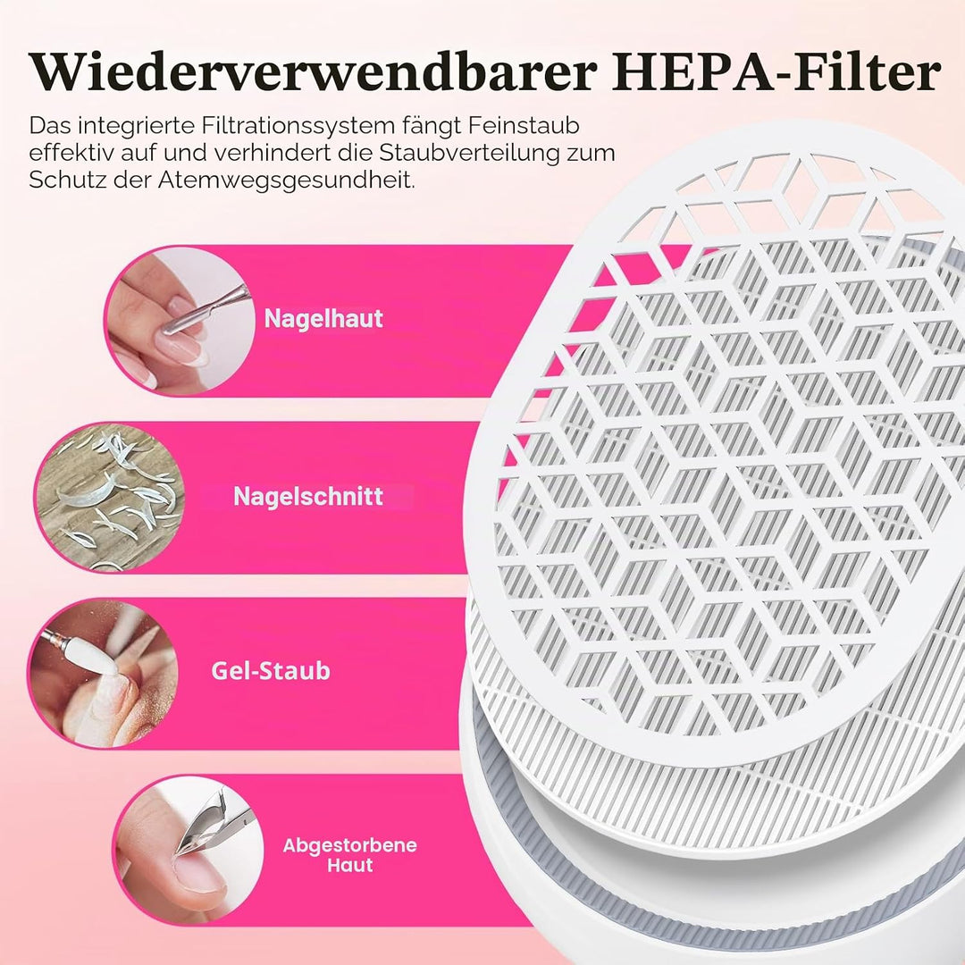 Staubabsaugung für Nägel Professionelle Nagelstaubsauger mit Filter Saugstarke Leistungsstarke Nagel