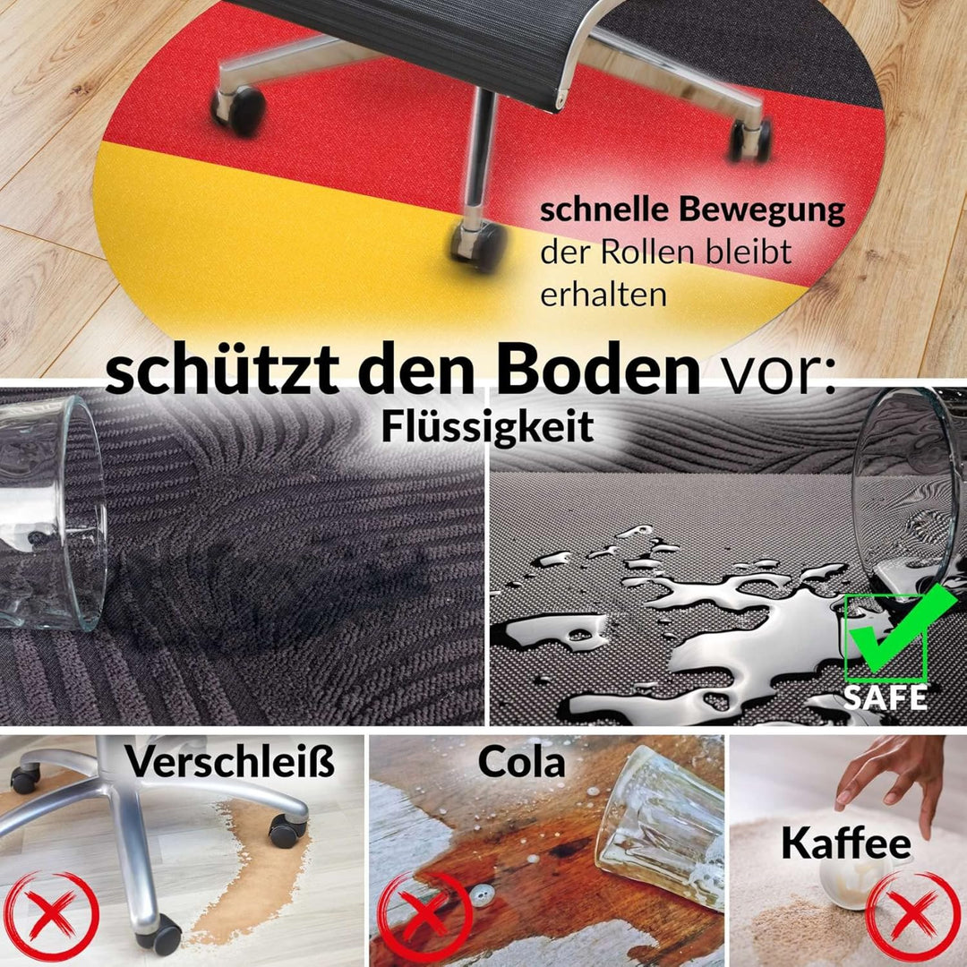 ANRO Bodenschutzmatte Bürostuhl grosse Unterlage Schreibtischstuhl Stuhlmatte Fussbodenschutz rutsch