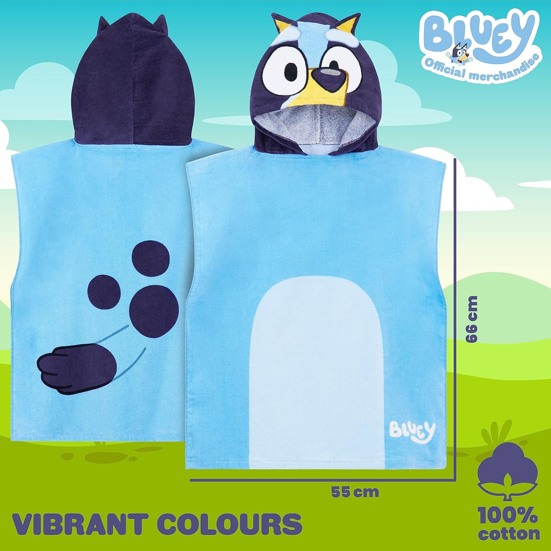 BlueY Badeponcho Kinder mit Kapuze Baumwolle Frottee Poncho Handtuch Kinder Jungen Mädchen Kaputzenh