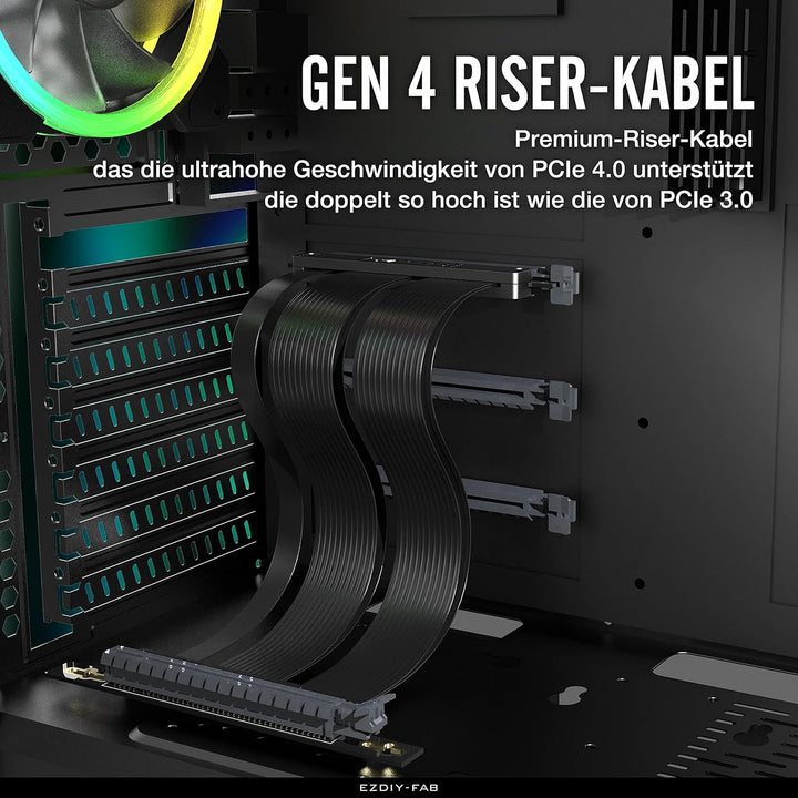 EZDIY-FAB PCI Express 4.0 16x Flexible Kabelverlängerung Port Adapter für Grafikkarten,High Speed PC