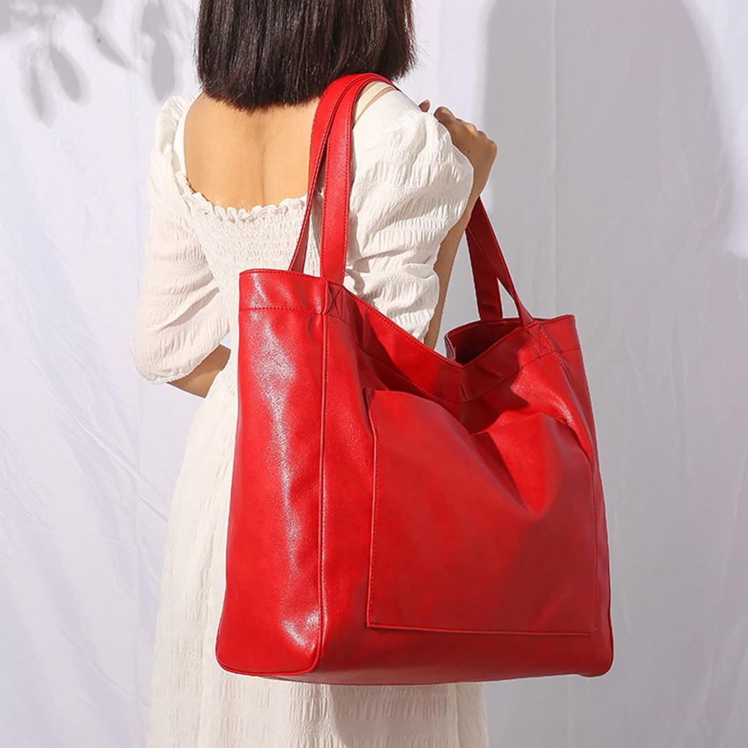NICOLE &amp; DORIS Handtasche Damen Gross Shopper Tasche Casual Schultertasche Weiche Leder Tragetasche