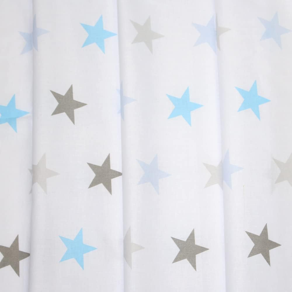 Babybett Himmel Vollstoff - Star Blau - für Baby Bett Vollstoffhimmel Baumwolle