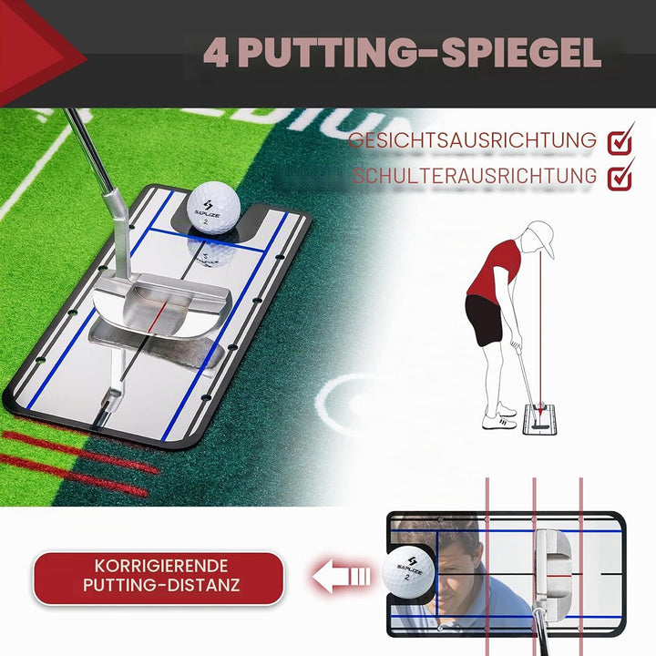 SAPLIZE Golf Putting Matte, Optionen von Bundle A (Trajectory Tracing, mit Mehreren Trainingsmodi) o