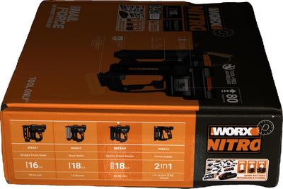 WORX WX844.9 NITRO 20V 18GA Akku-Tacker - 80 Klammern/min Schiessen – für Klammern 19-40 mm - elektr