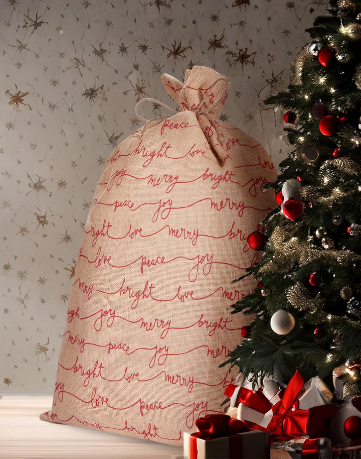 BRUBAKER 3er Set Weihnachtssack - 80 cm Geschenksack mit weihnachtlichen Motiven - Nikolausbeutel zu
