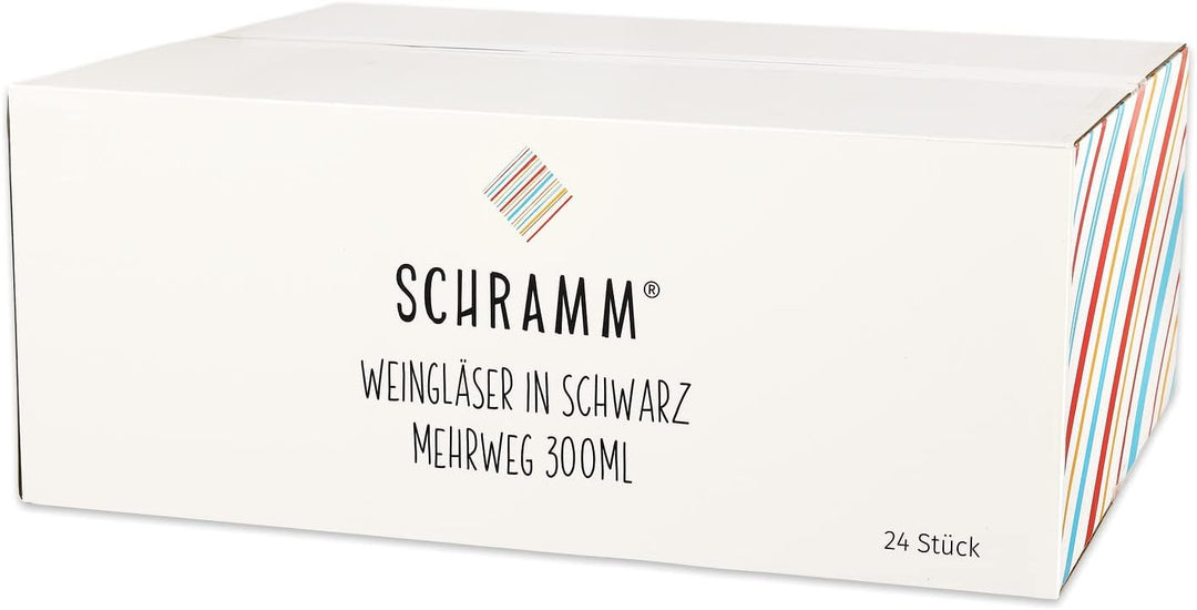 Schramm® Mehrweg Weingläser in schwarz wählbar 6, 12, 24 oder 48 Stück Champagner Glas Sektflöten Se