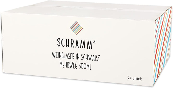 Schramm® Mehrweg Weingläser in schwarz wählbar 6, 12, 24 oder 48 Stück Champagner Glas Sektflöten Se