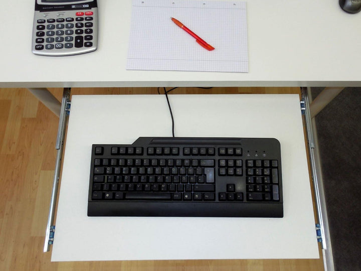 EisenRon Teleskopschienen für Tastaturauszug 300 mm Nutzhöhe 47 mm zur Untertischmontage