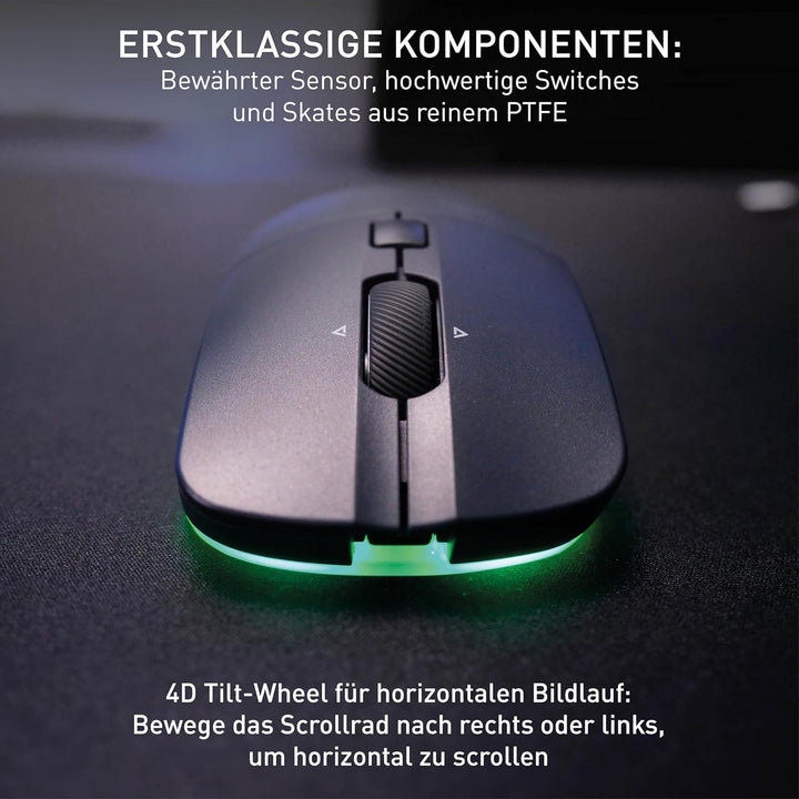 CHERRY XTRFY M50 Wireless, Kabellose Gaming-Maus, Verbindung über 2.4 GHz Funk, Bluetooth & Kabel, E