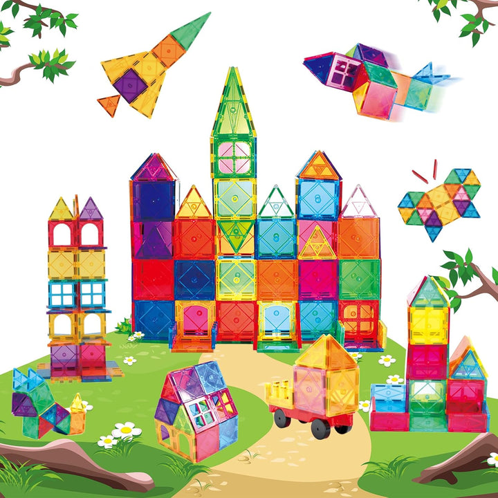 LeagoEra Magnetische Bausteine Kinder Magnetbausteine 50 Teile, Magnetische Bausteine für Kinder Mag