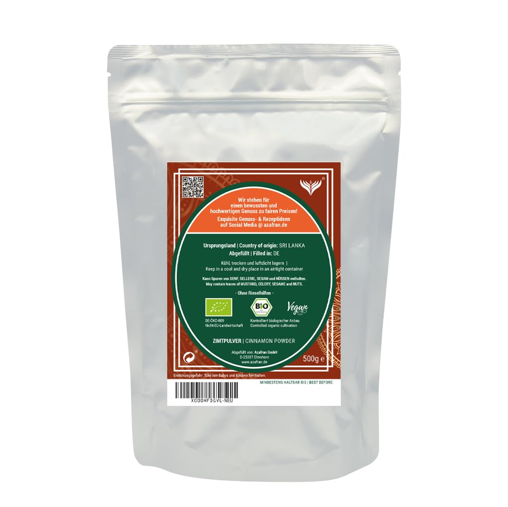 Azafran BIO Ceylon Zimt gemahlen Zimtpulver 500g