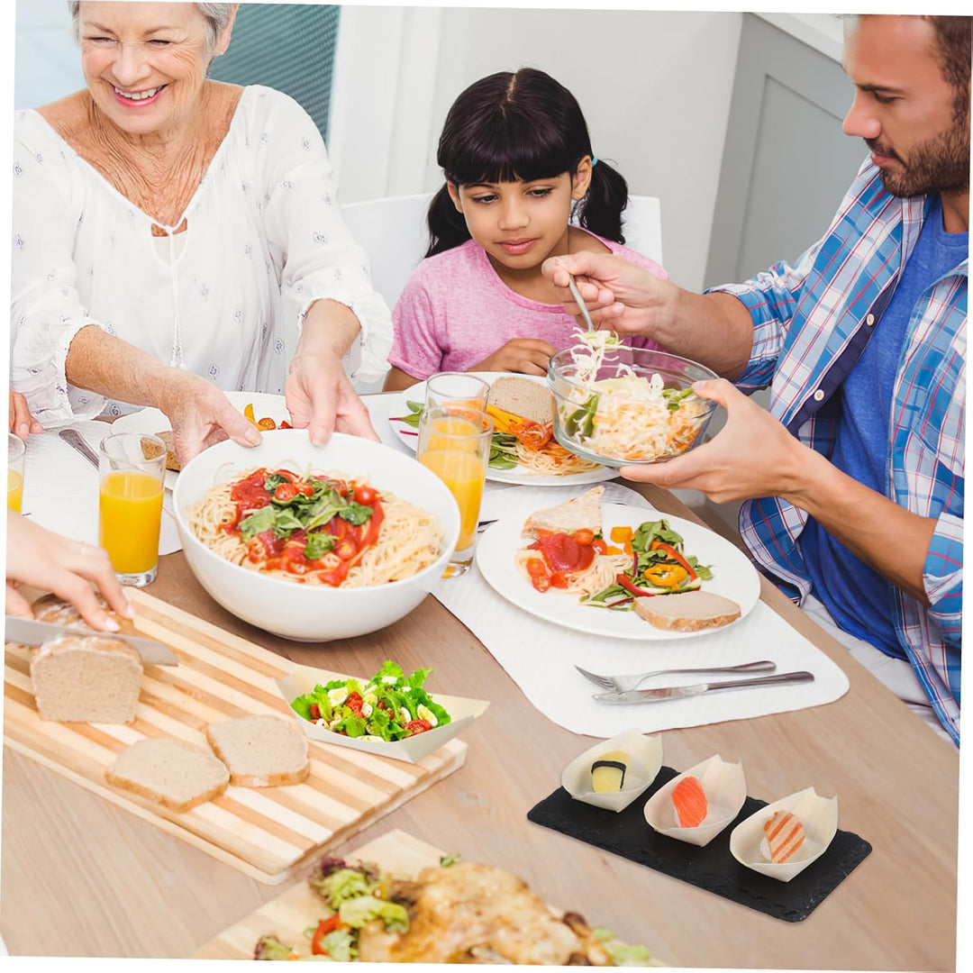 Homoyoyo 50 Stück Snack Schale in Bootsform für Restaurant Snackteller Snacktablett und Sashimi Serv