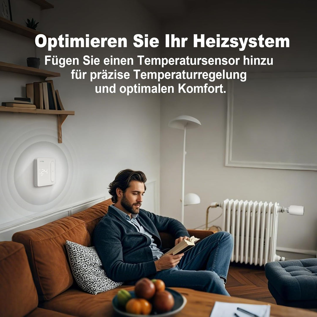 ECOBAY Smartes Heizkörperthermostat mit Gateway, Zigbee TRV Starter Kit, Heizungsthermostat, APP- un