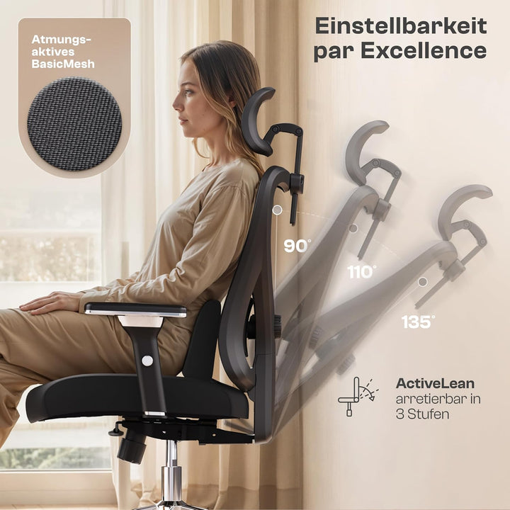 Lancelot Bürostuhl Ergonomisch [VERGLEICHSSIEGER] Bürostuhl Testsieger | Schreibtischstuhl Ergonomis