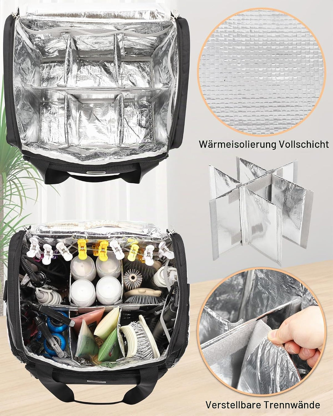 Relavel Friseur-Reisetasche Profi Friseurkoffer Friseurwerkzeugtasche Aufbewahrungsorganizer für Fri