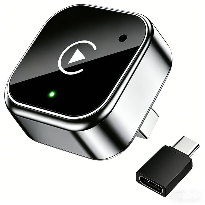 2in1 Wireless CarPlay Adapter für iPhone &amp; Android Auto, USB-C, Plug &amp; Play Schwarz, Schwarz