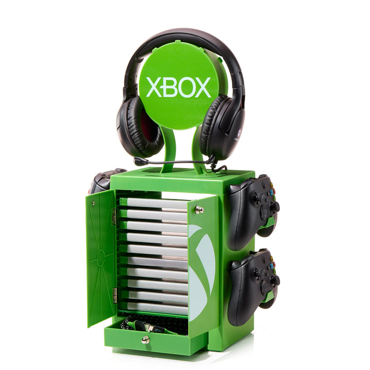 Numskull Offizieller XBOX Grüner Gaming-Schrank, Controller-Halter, Headset-Ständer für PS5, Xbox Se