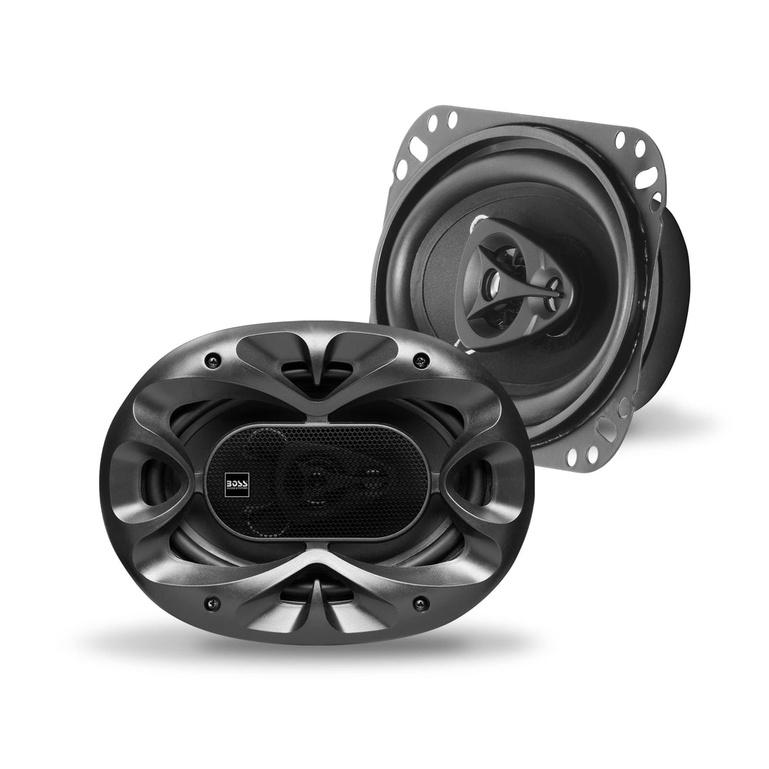 BOSS AUDIO SYSTEMS 2 CH4630B DREI-Wege-Triaxiallautsprecher in Schwarz, 4 x 6 Zoll, 10 x 15 cm, 100