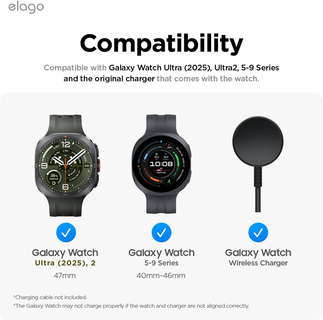 elago Ladestation für Samsung Galaxy Watch 8/8 Classic/7/Ultra/6/6 Classic/5/5 Pro [40/43/44/45/47mm